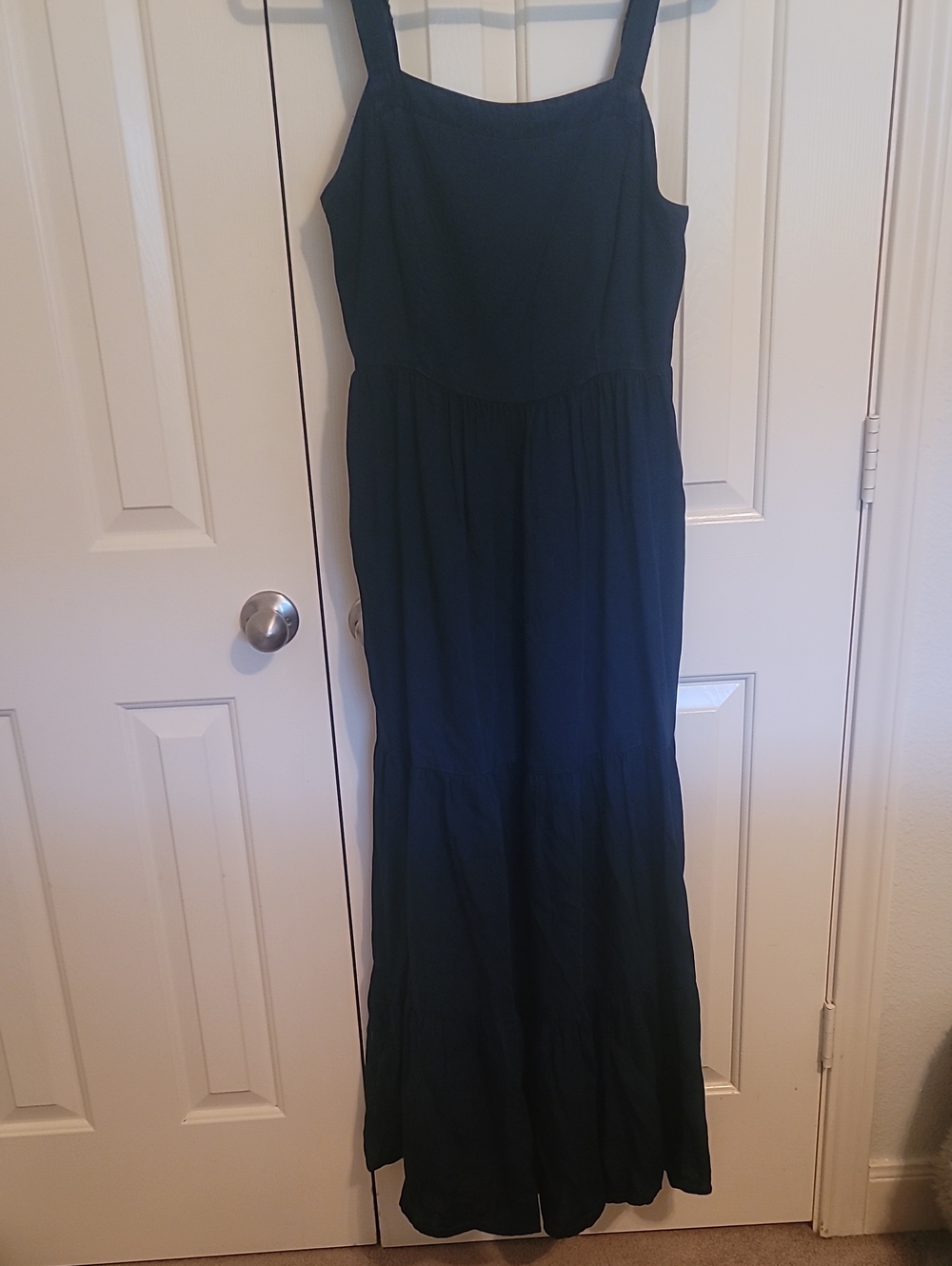 Old Navy Navy Square-Neck Tiered Maxi Dress